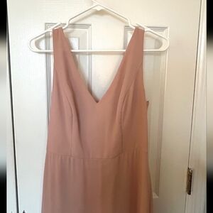 Elegant Social Bridesmaid Blush Pink Floor Length Sleeveless Dress